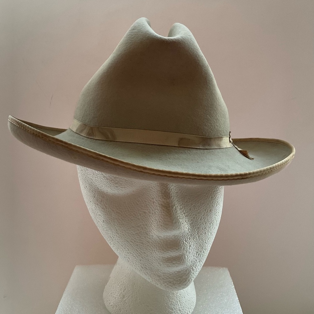 Vintage John B. Stetson 3 X Beaver Tan  Fedora Hat Texas